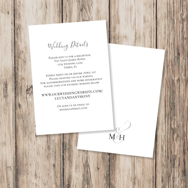 Plantilla de sitio web de detalles de Boda simple  (Minimalist wedding details website template with clean design, elegant typography, and easy customiz)
