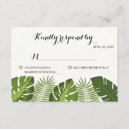 plantilla de tarjeta Boda tropical RSVP