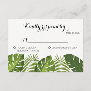 plantilla de tarjeta Boda tropical RSVP