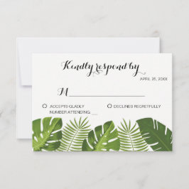 plantilla de tarjeta Boda tropical RSVP