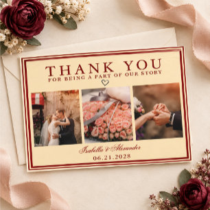 plantilla de tarjeta de agradecimiento de boda Bor