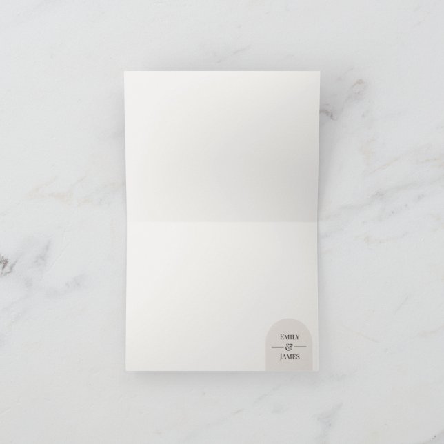 Plantilla de tarjeta de agradecimiento de boda con (Interior)