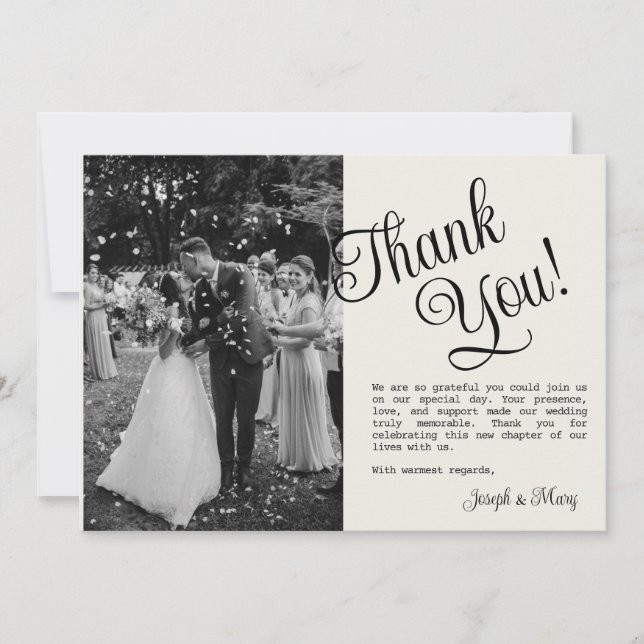 Plantilla de tarjeta de agradecimiento de boda per (Anverso)