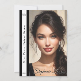 Plantilla de tarjeta de autografo Sash de Pageant