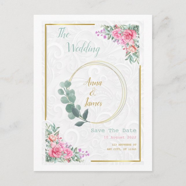 Plantilla de tarjeta de boda (Anverso)