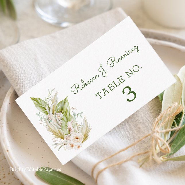 Plantilla de tarjeta de Boda de Pampas (Subido por el creador)