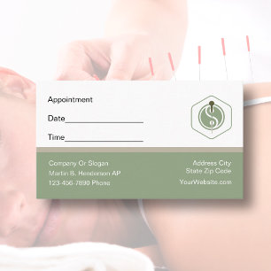 Plantilla de tarjeta de cita de acupuntura médica