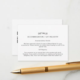 PLANTILLA DE TARJETA DE DETALLES DEL personalizado