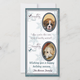 Plantilla de tarjeta de dos Navidades de perro