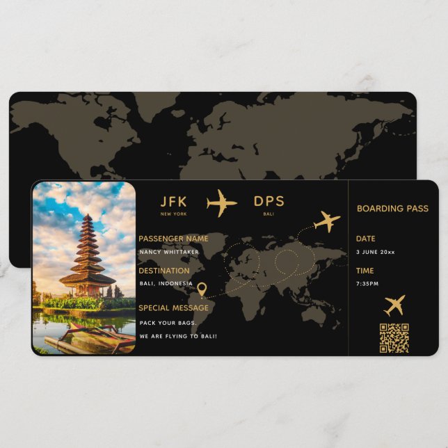 Plantilla de tarjeta de embarque personalizada (Anverso / Reverso)