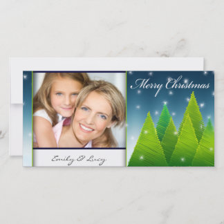 plantilla de tarjeta de foto de árbol de Navidad