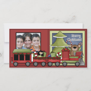 Plantilla de tarjeta de foto de Berry Merry Christ