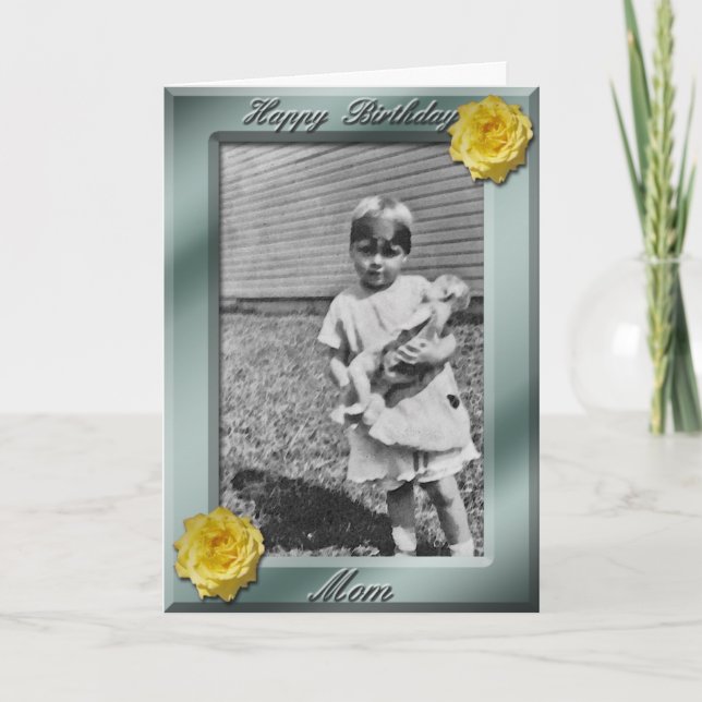 Plantilla de tarjeta de foto de mamá de cumpleaños (Anverso)