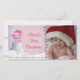 Plantilla de tarjeta de foto de mi primera Navidad