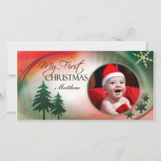 Plantilla de tarjeta de foto de mi primera Navidad