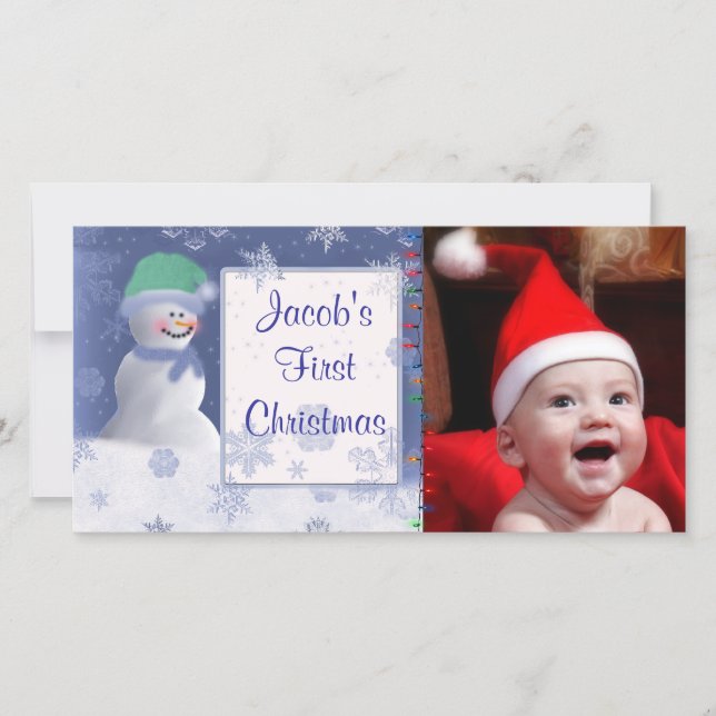 Plantilla de tarjeta de foto de mi primera Navidad (Anverso)