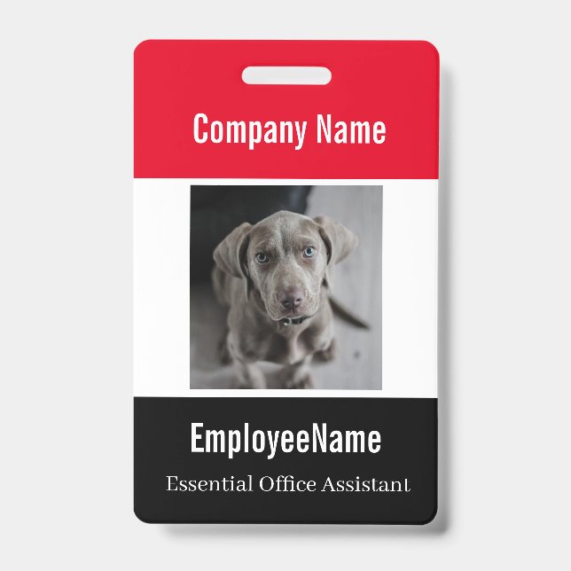 Plantilla de Tarjeta de Identificación de Empleado (Parte frontal)