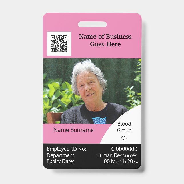 Plantilla de tarjeta de identificación de empleado (Parte frontal)