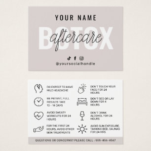 Plantilla de tarjeta de instrucciones de Botox Aft