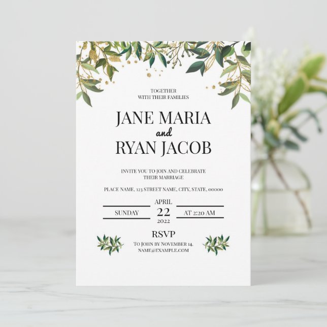 Plantilla de tarjeta de invitación (Anverso de pie)