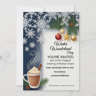 plantilla de tarjeta de invitación fiesta de navid