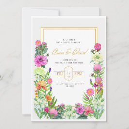 Plantilla de tarjeta de invitación floral, invitac