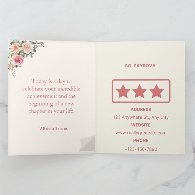 Plantilla de tarjeta de invitación para graduación (Interior)