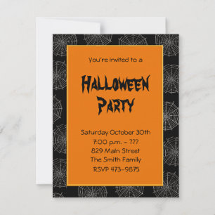 Plantilla de tarjeta de invitación web Spooky Spid