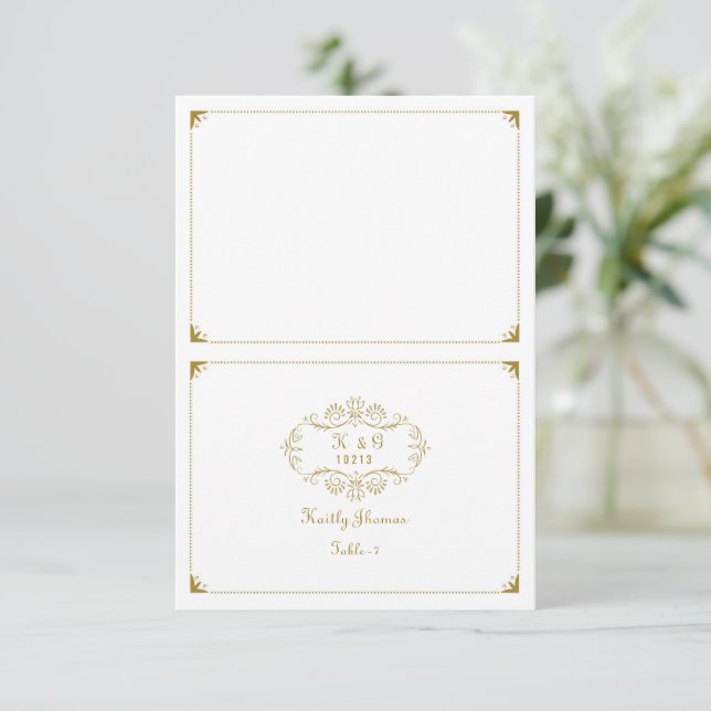 Plantilla de Tarjeta de Lugar de Boda (Anverso de pie)