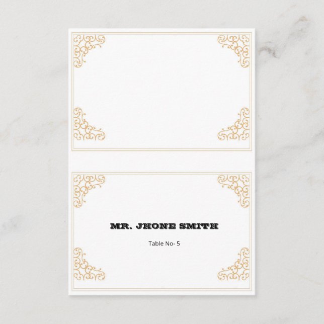 Plantilla de Tarjeta de Lugar de Boda (Anverso)