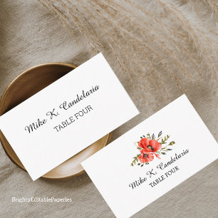 Plantilla de tarjeta de lugar de Bouquet para Popp
