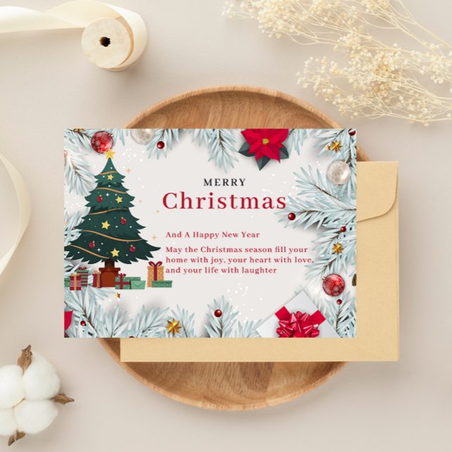 Plantilla de tarjeta de navidad elegante de merry (Elegant Merry Christmas Card Template)