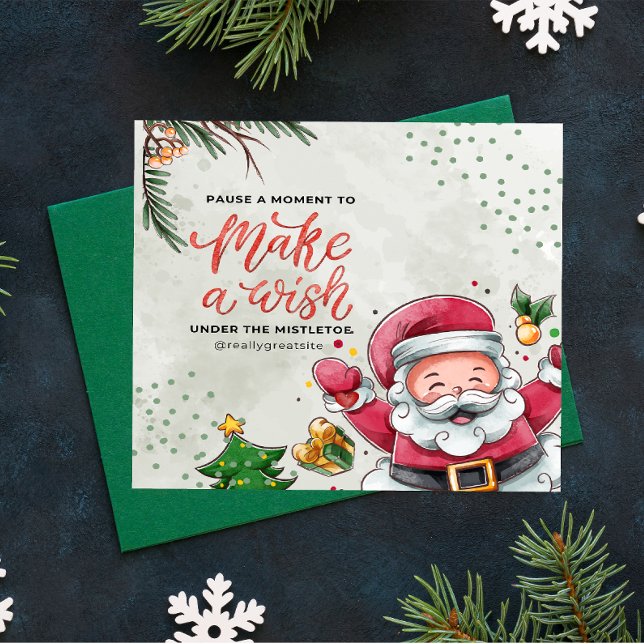 Plantilla de tarjeta de Navidad, Santa Navidad Vin (Subido por el creador)