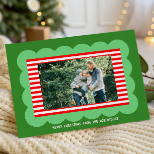 Plantilla de tarjeta de Navidad y carta con marco