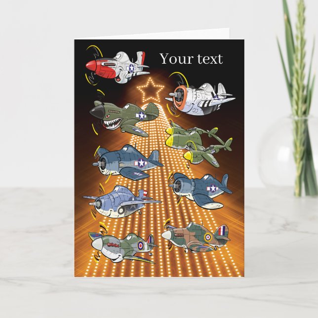 plantilla de tarjeta de Navidades de aviones de co (Anverso)