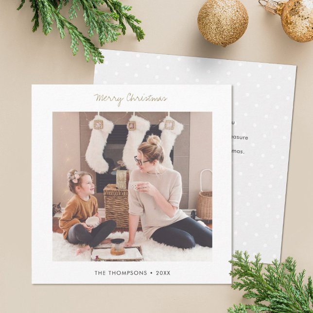 Plantilla de tarjeta de Navidades de fotografía Pe (Subido por el creador)