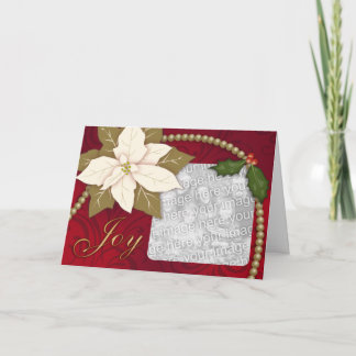 Plantilla de tarjeta de Navidades de Poinsettia