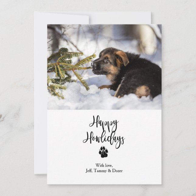 Plantilla de tarjeta de Navidades planos Happy How (Anverso)