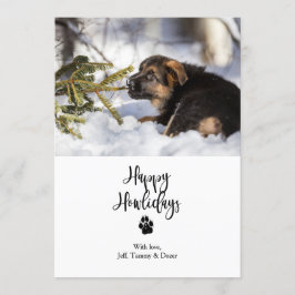 Plantilla de tarjeta de Navidades planos Happy How