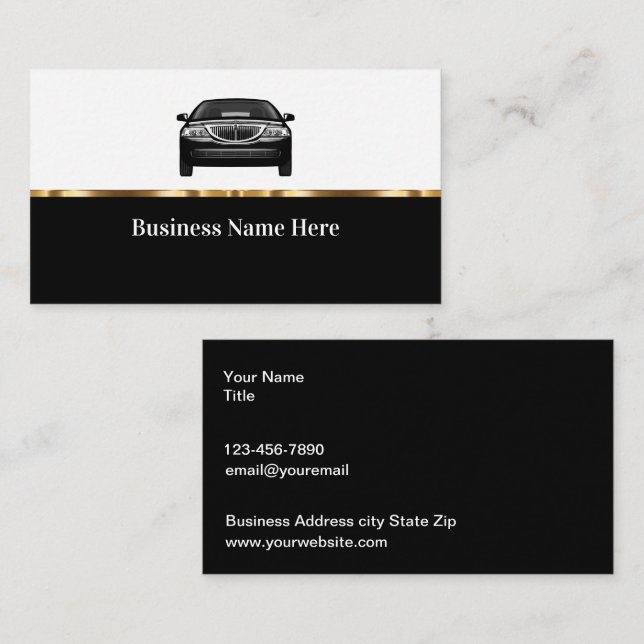 Plantilla de Tarjeta de Negocio Automotriz Clásica (Anverso / Reverso)