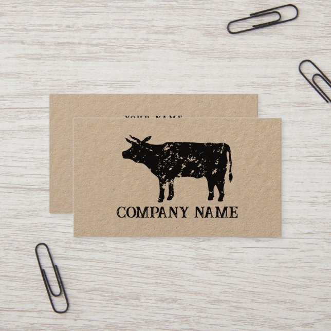 Plantilla de tarjeta de negocio para carne de vacu (Anverso/Reverso In Situ)
