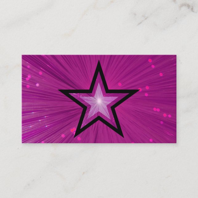 Plantilla de tarjeta de negocios de Estrella rosa  (Anverso)