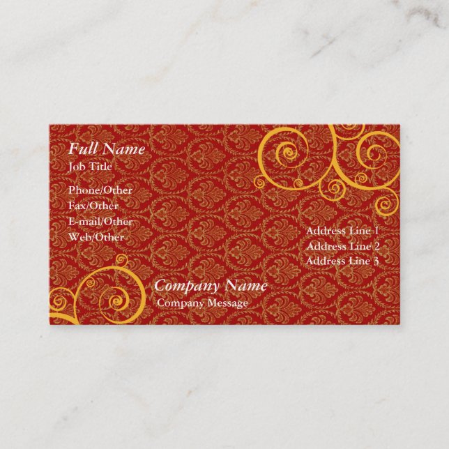 Plantilla De Tarjeta De Negocios Elegante Red And  (Anverso)