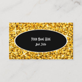 Plantilla de tarjeta de negocios Glitz "Gold" Blac