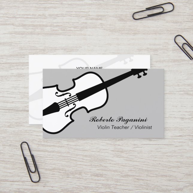 Plantilla de tarjeta de negocios violinista para m (Anverso/Reverso In Situ)