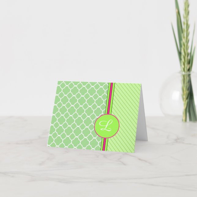 Plantilla de Tarjeta de Notas con Monograma Chic M (Anverso)