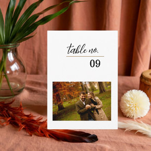Plantilla de tarjeta de número de tabla de fotos