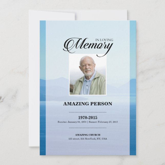 Plantilla de tarjeta de oración de funerales de mo (Anverso)