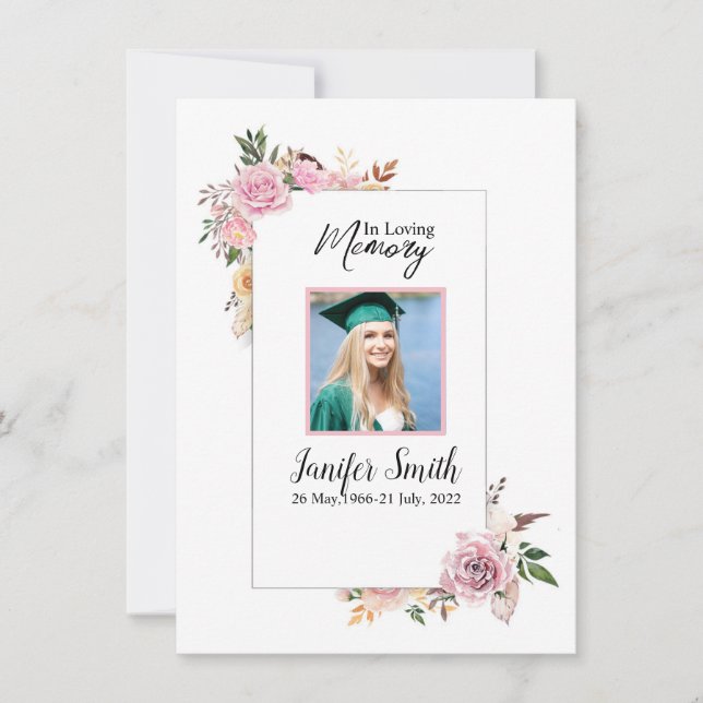 Plantilla de tarjeta de oración de funerales flora (Anverso)