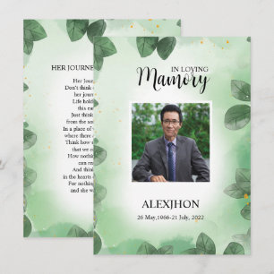 Plantilla de tarjeta de oración funeraria